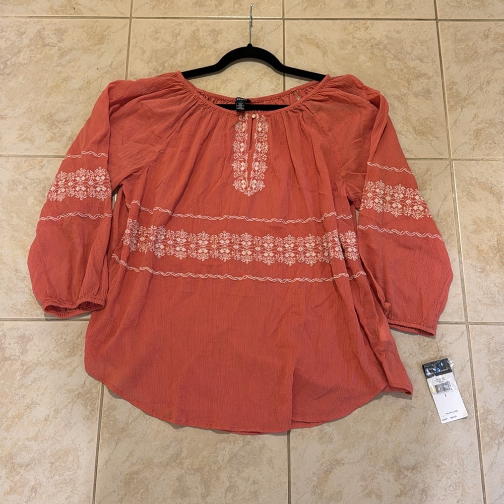 Chaps. Women’s top. Color: Island Sun Orange. Size Large. NEW WITH TAGS!